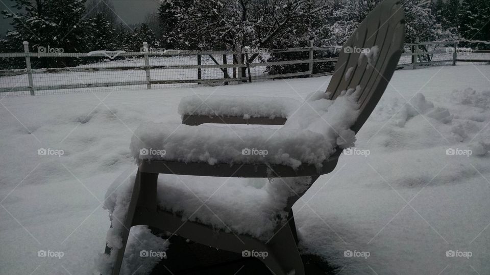 Spring Snow in my chair