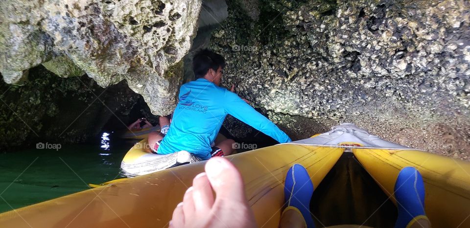 Sea cave kayaking