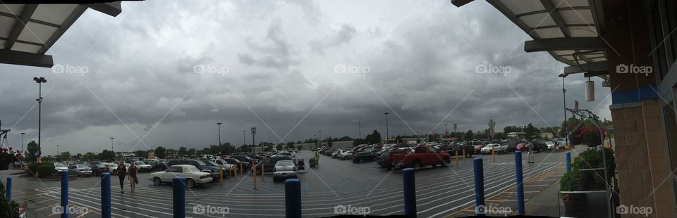 Cloudy skies . A cloudy grey sky at Walmart 
