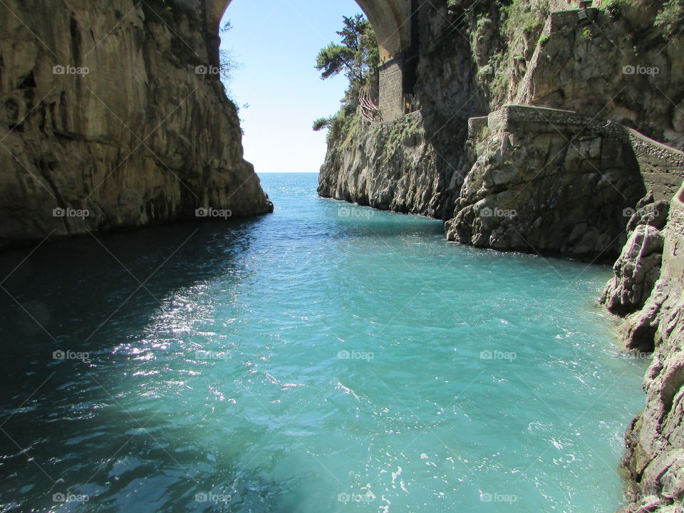 A bottleneck sea in Furore -Amalfi coast - Italy