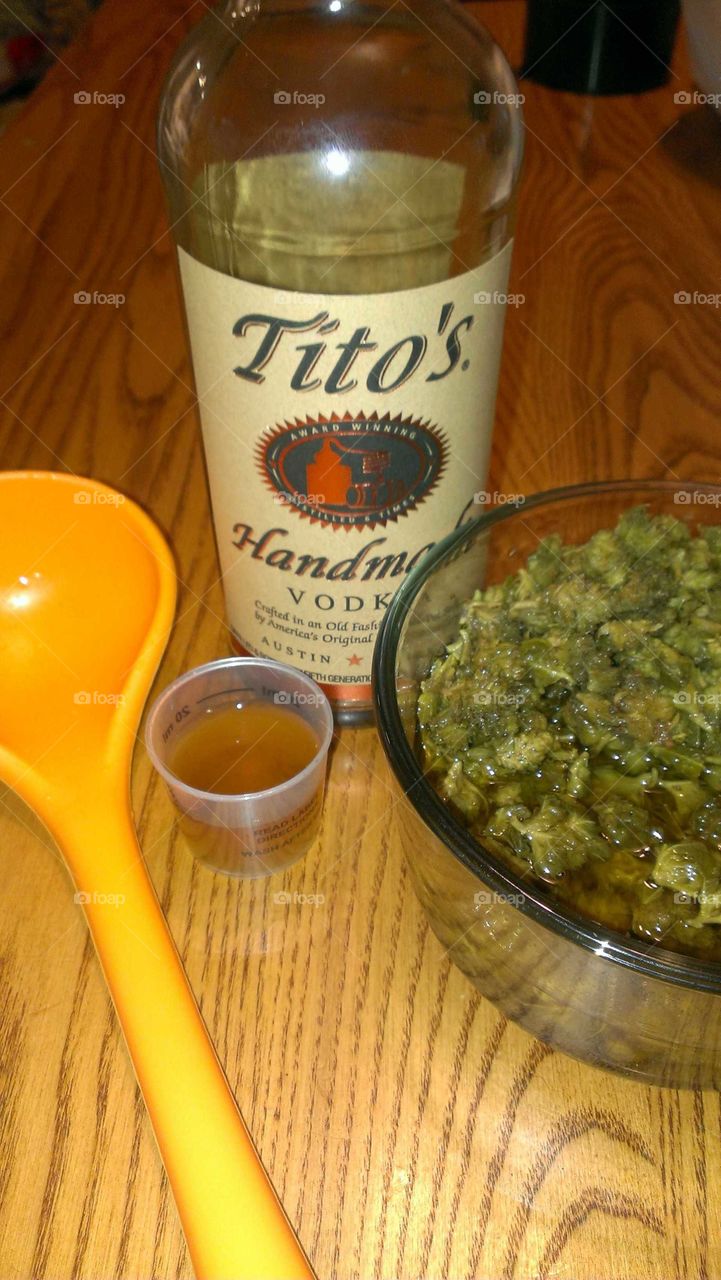 home made cannabis-infused Tito's