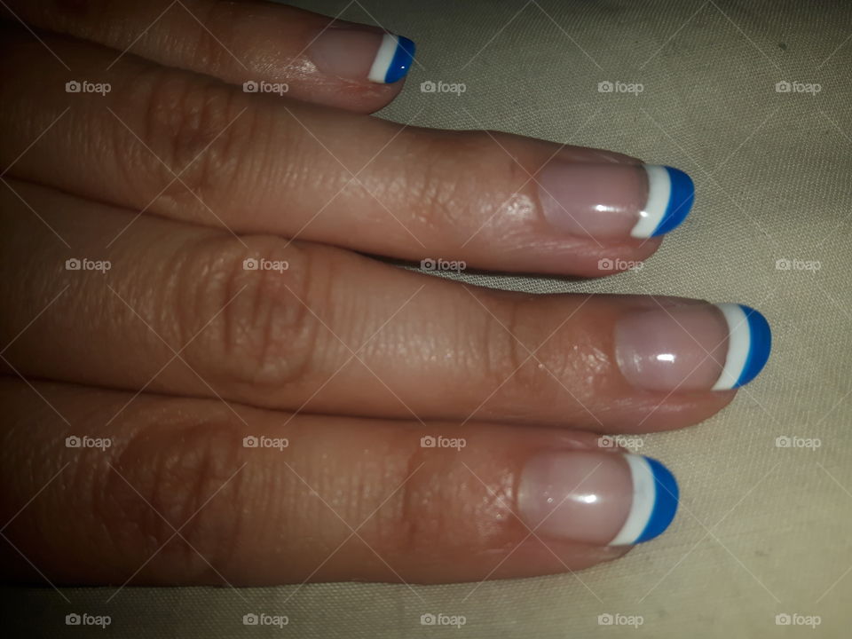 blue tip French manicure