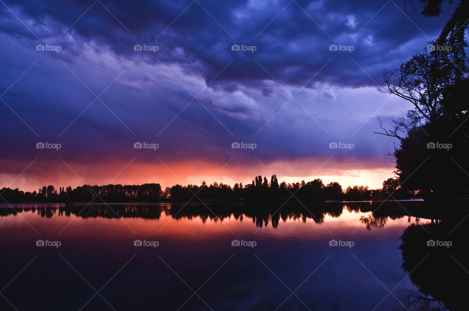 sunset reflection with Clouds