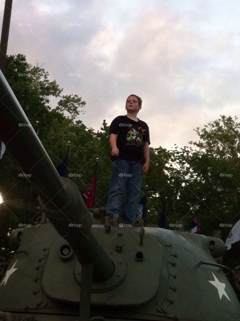 Boy on Tank