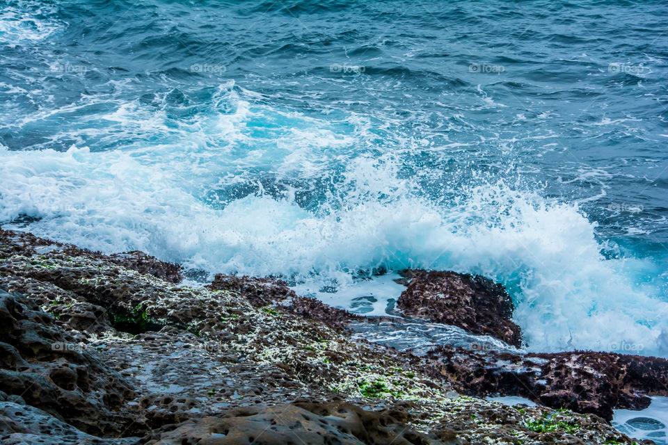 Sea view with beautiful beach waves