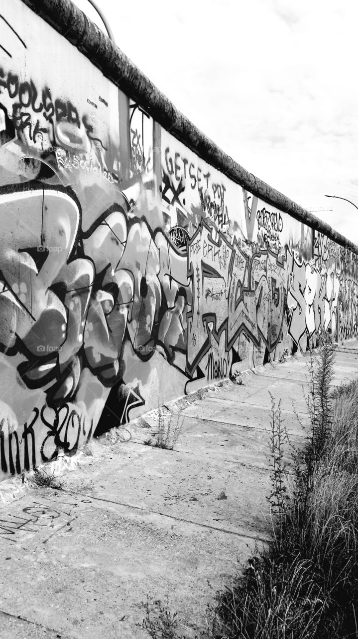 Graffiti on the Berlin Wall, Germany 2016. In Black and White