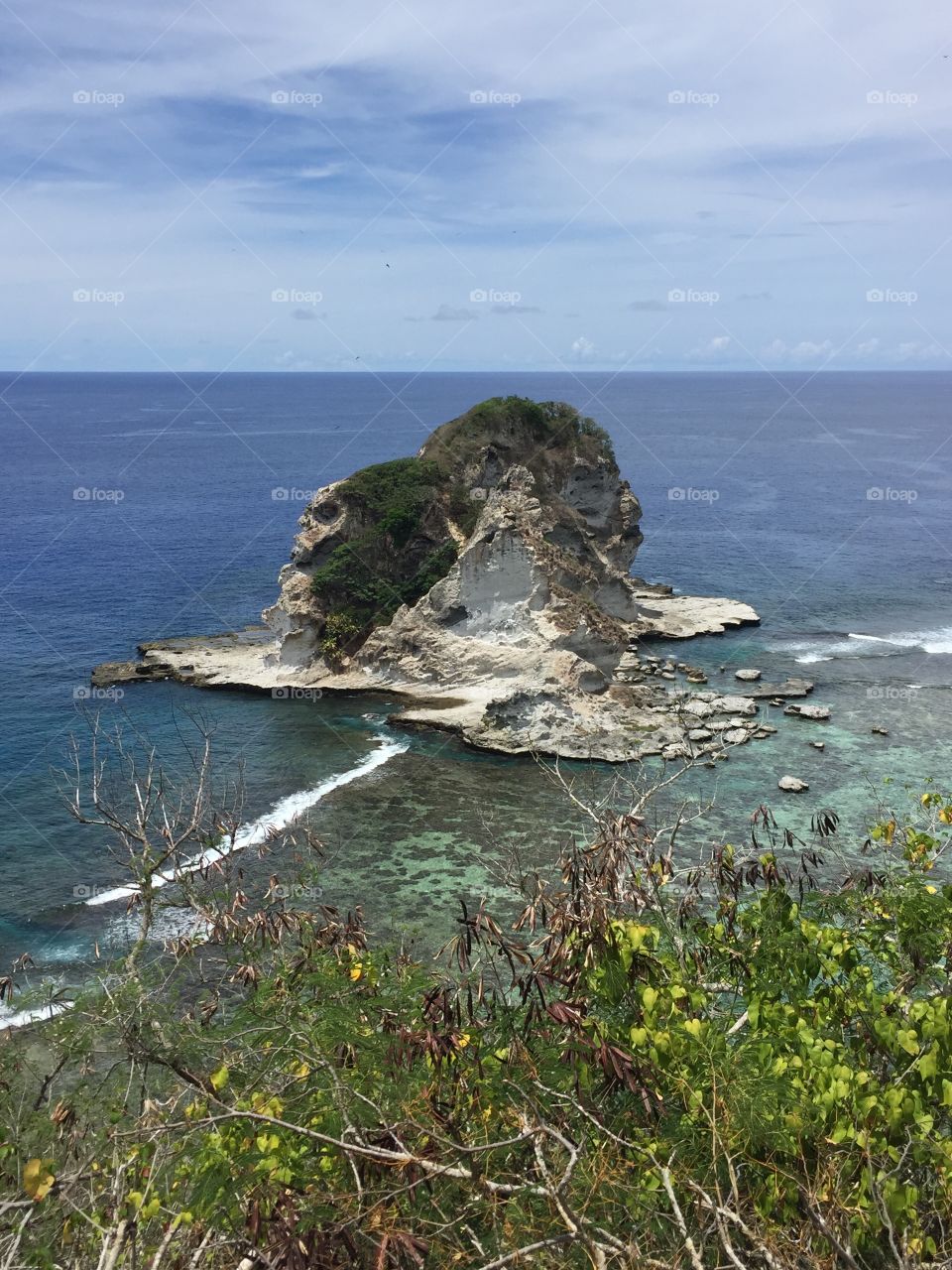 The view of Bird Island from the Bird Island lookout point on Saipan, CNMI.