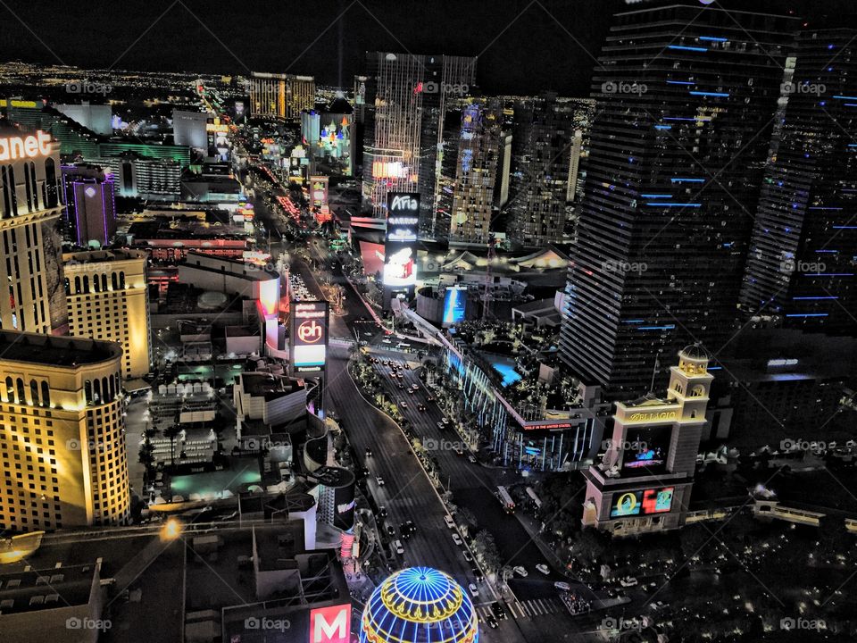 Las Vegas strip. View of the Las Vegas strip from the Eiffel Tower