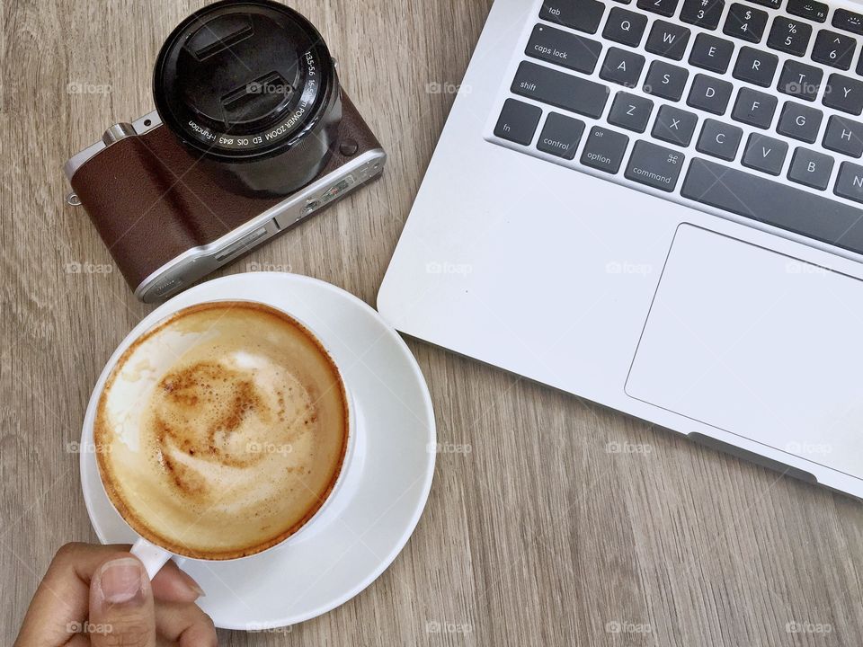Coffee, Cup, No Person, Computer, Laptop
