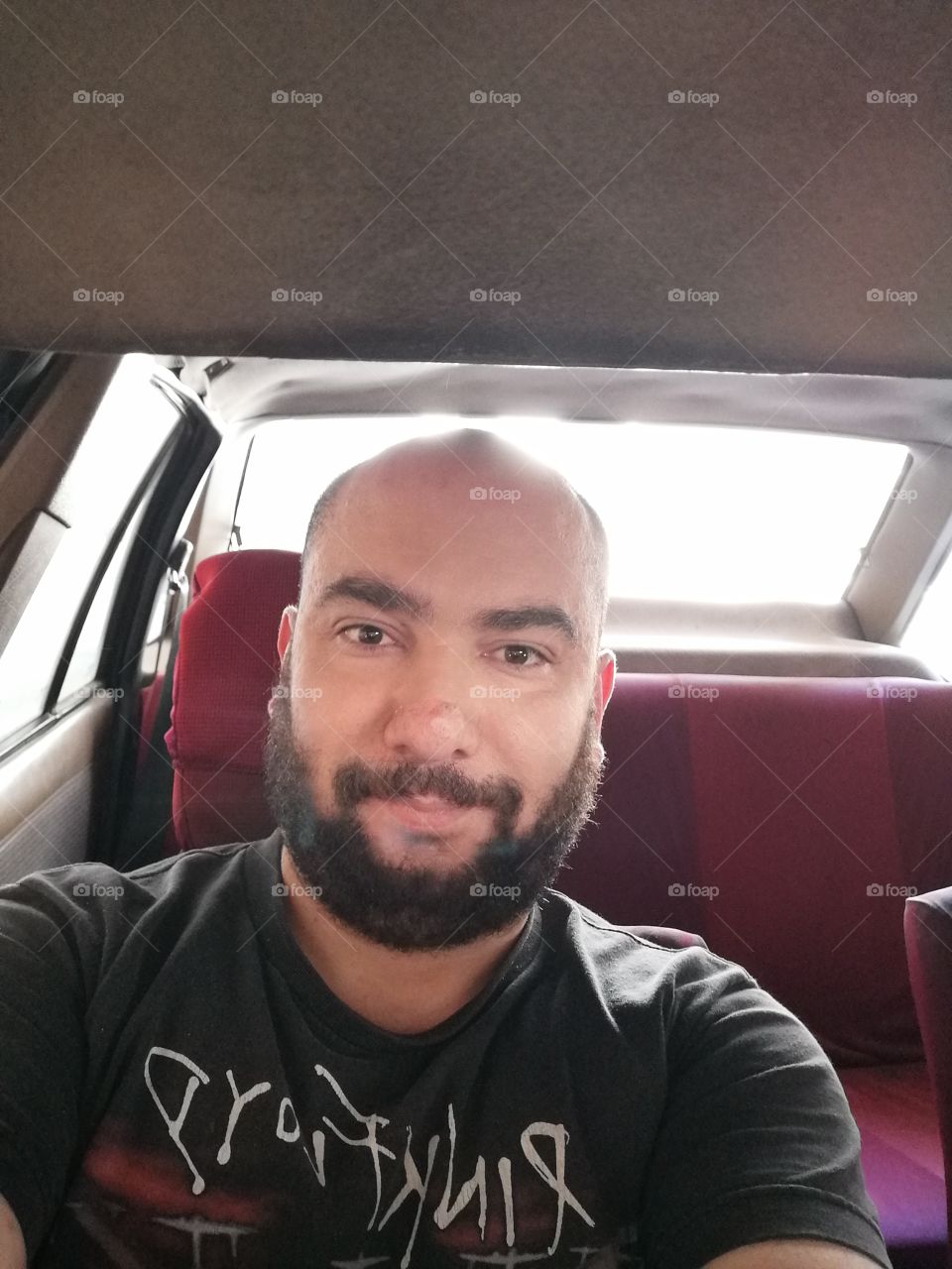 A man inside the car