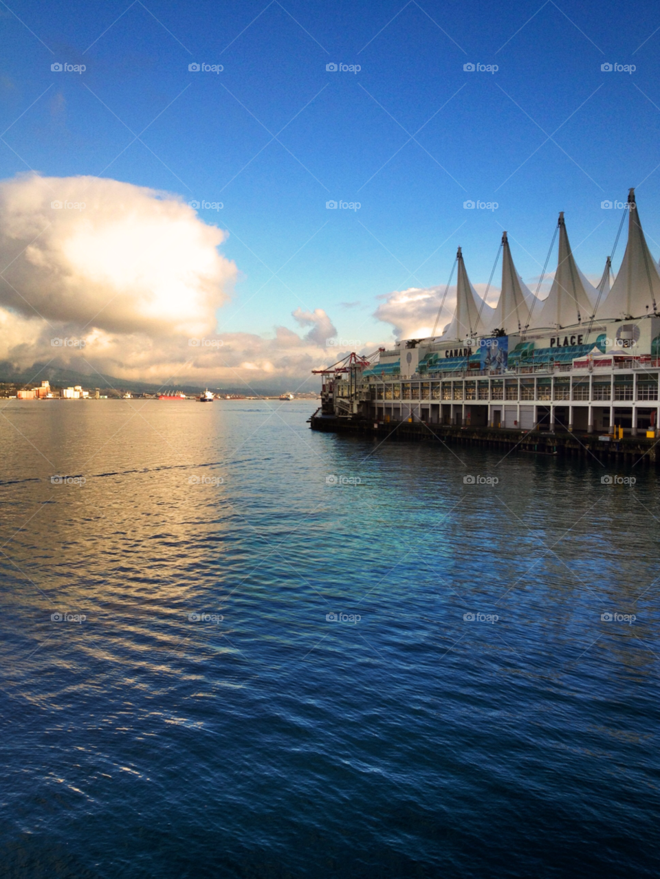 sky canada place - vancouver bc light blue by tazmed