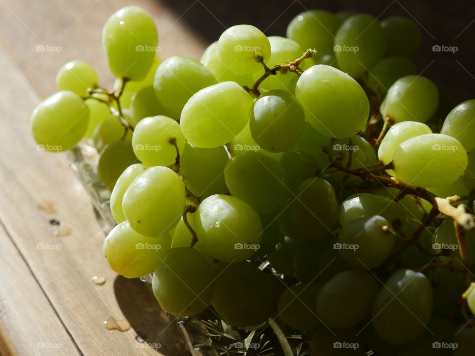 White Grapes on Table