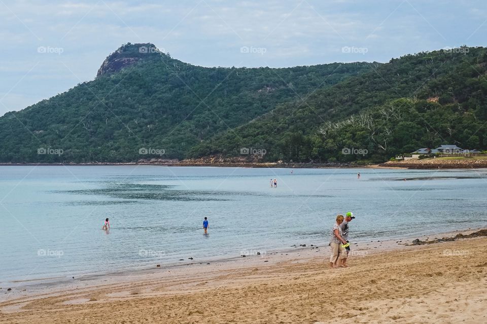 An overcast day on Catseye Beach, Hamilton Island, Whitsundays, Australia 