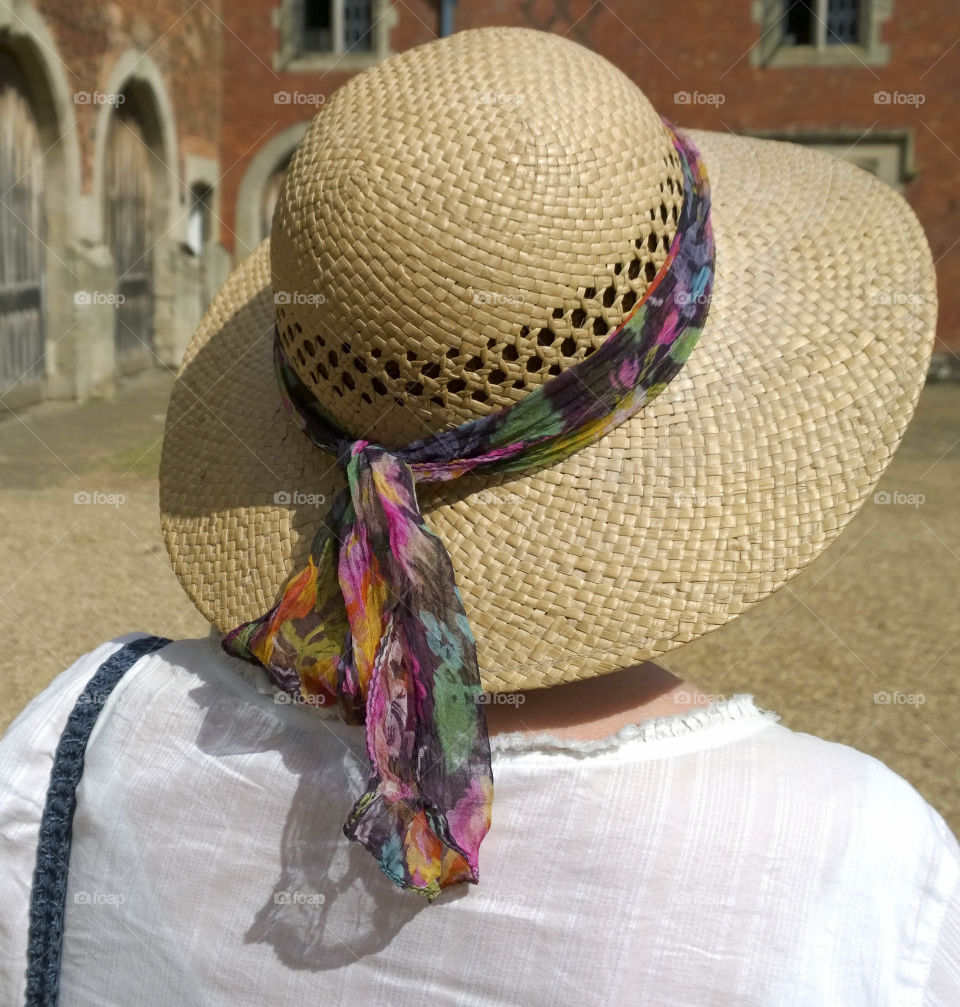 Woman. Straw hat