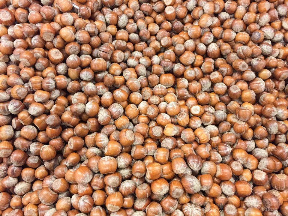 Hazelnuts in a store.