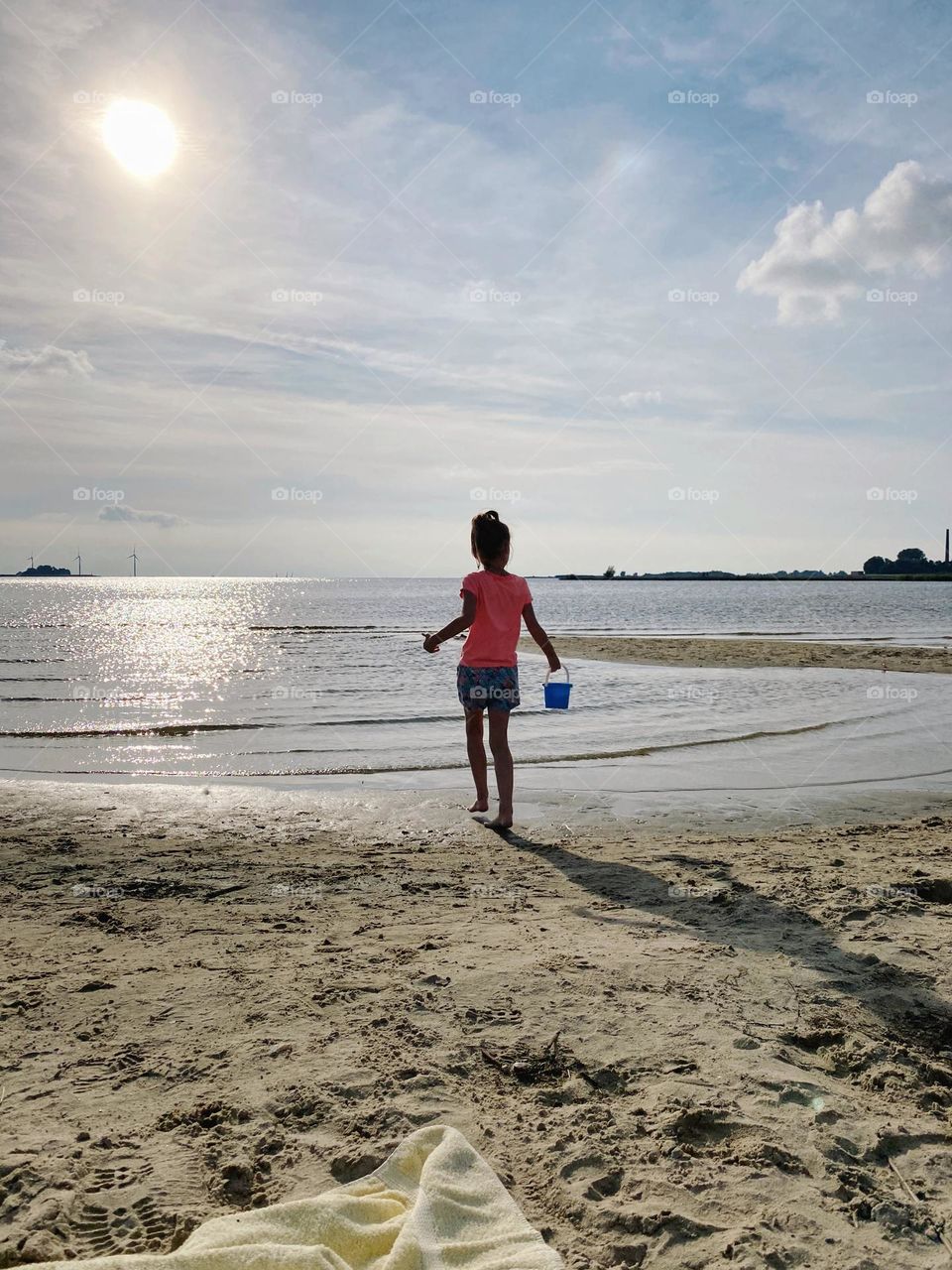 Girl on the beach, summertime, summerfeel. Lemmer, The Netherlands.