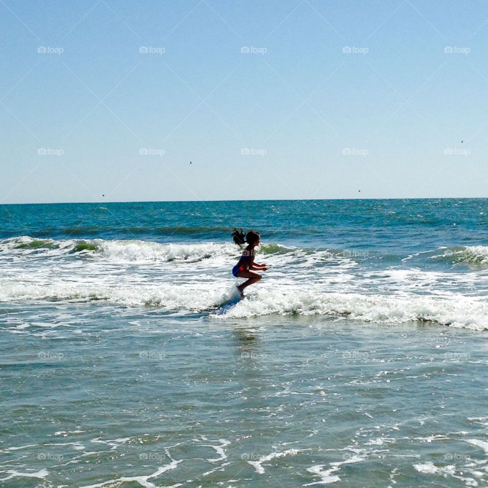 Early Summer Swimming, jumping the waves in Myrtle Beach, SC