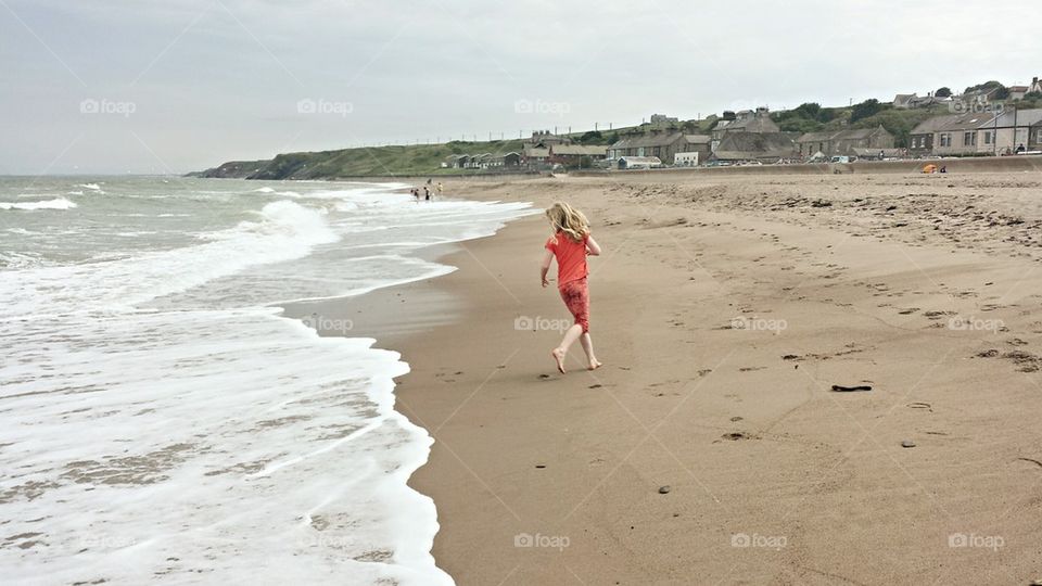 Playing at the beach