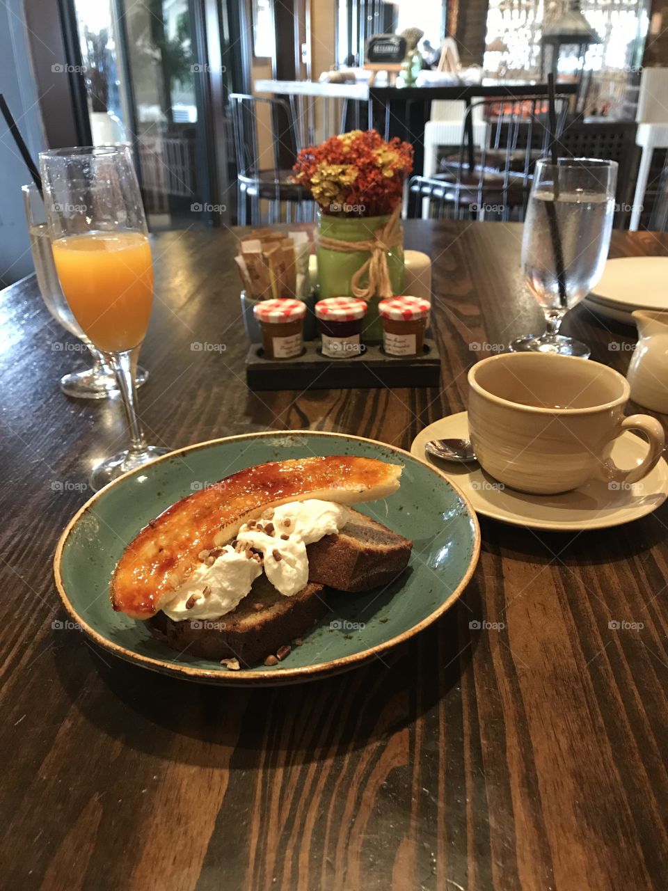 Brunch is the best meal ever because I’m a millennial! This sweet and savory treat was enjoyed with a mimosa by my Tavel partner. My meal not shown, as it was too delicious to wait for a photograph. 