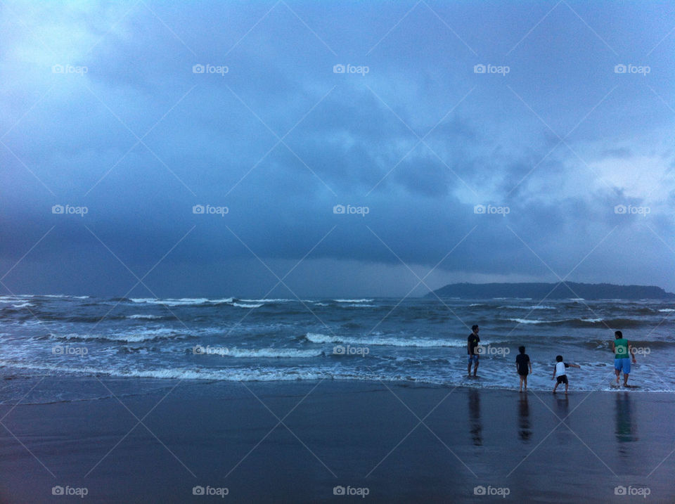 winter beach sky nature by param1394