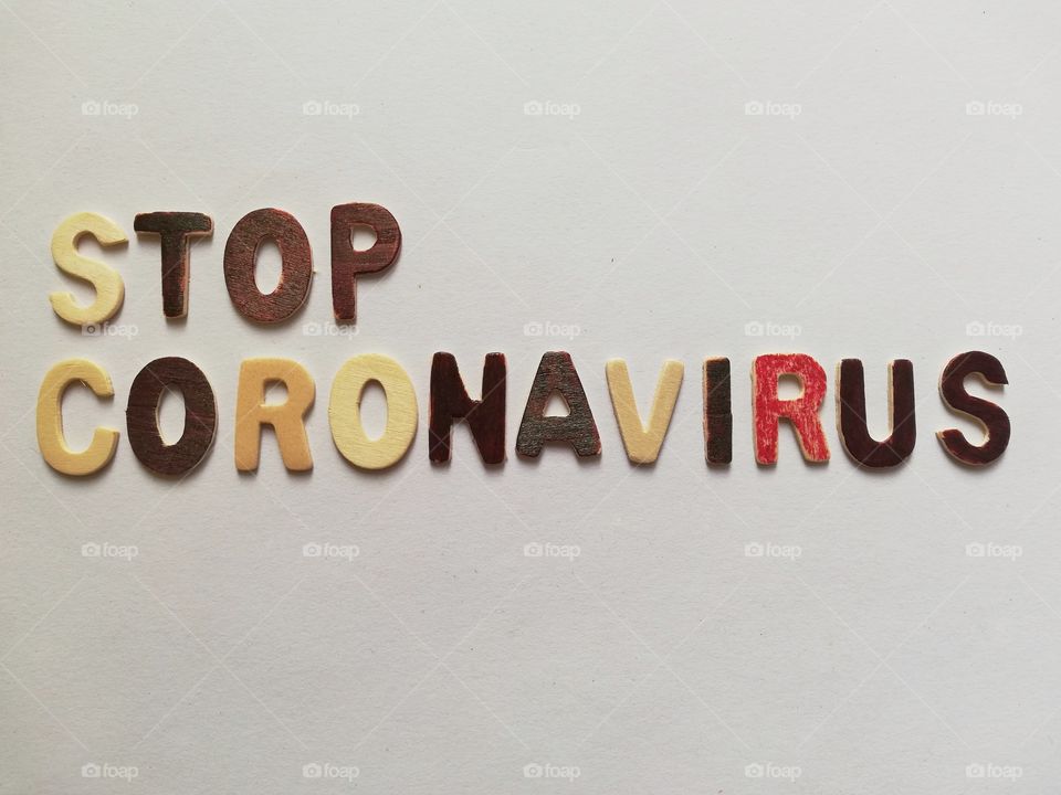 Written :"stop coronavirus"