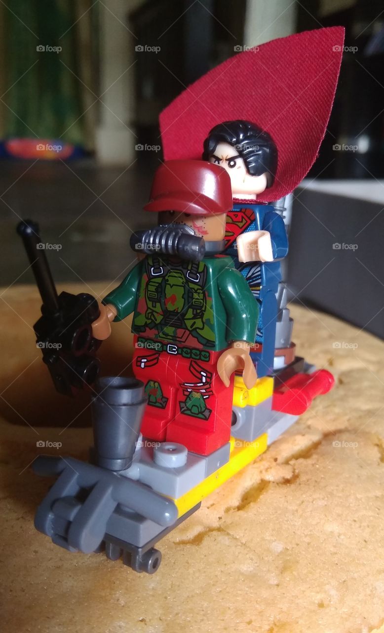 Super Hero Lego on the cake