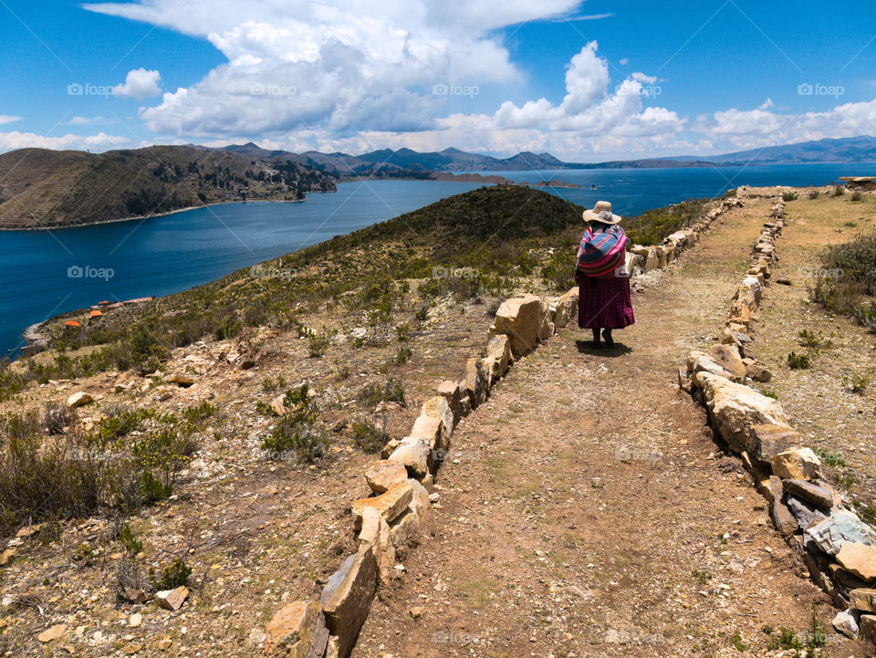 A local Bolivian woman on Island of the sun