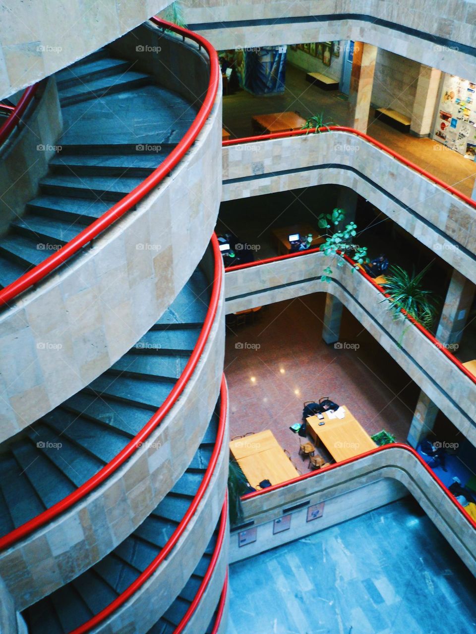 spiral staircase in the building of the library of the Kiev Polytechnic Institute