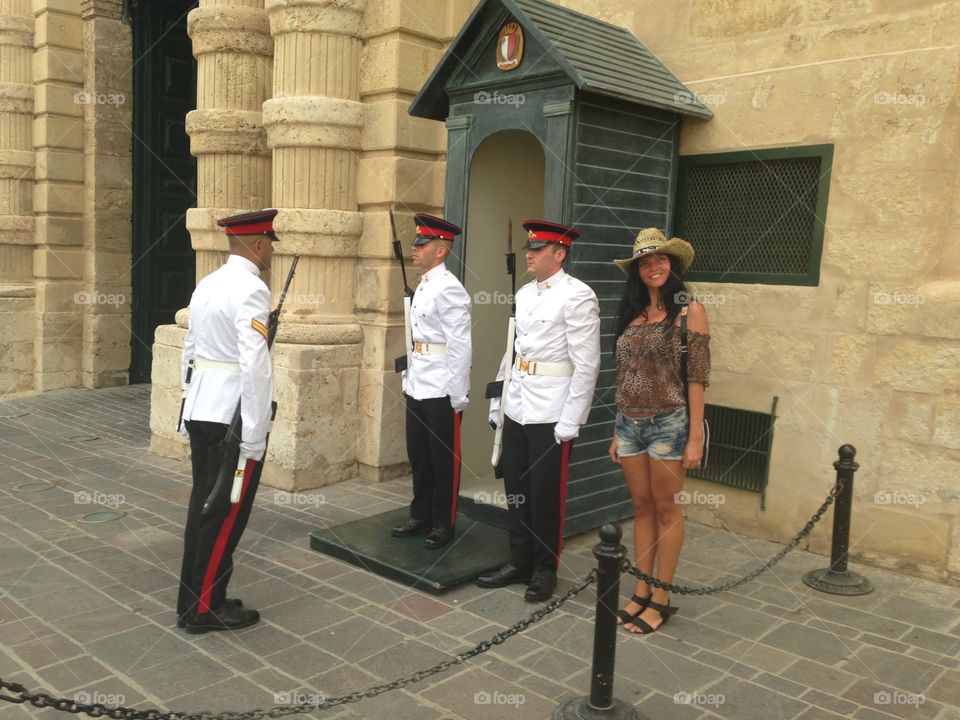 Girl and soldiers 