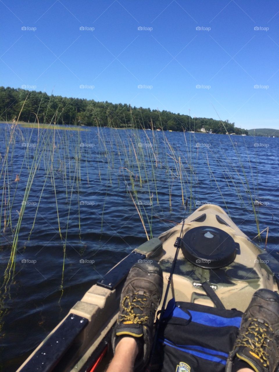 Fishing in a kayak