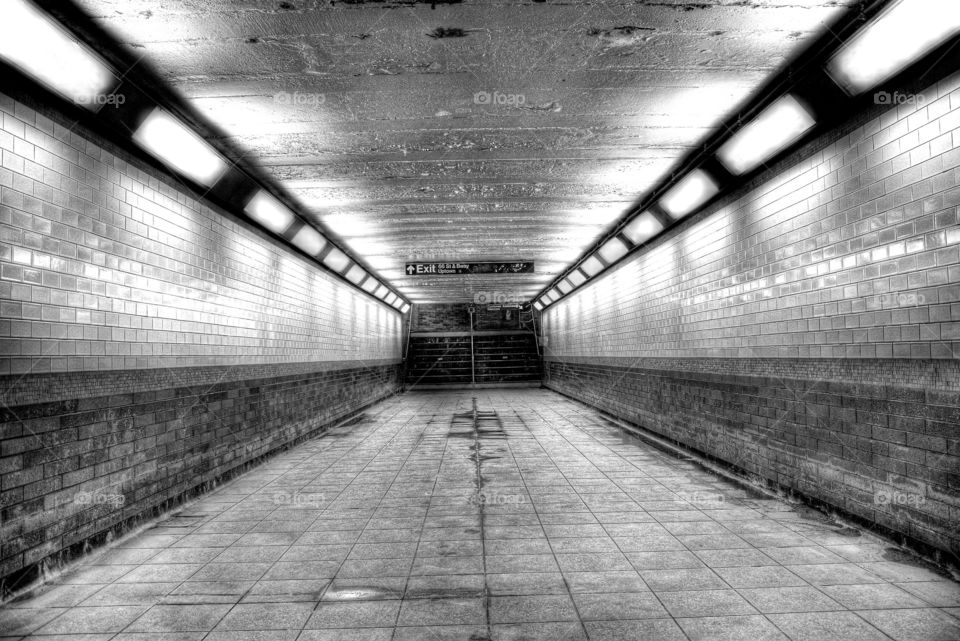Manhattan Subway Tunnel. A Foto by CleanFeetphotography.com of a subway tunnel in Manhattan