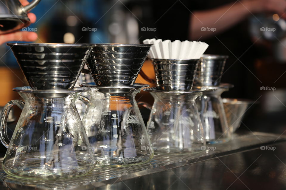Close-up of coffee glasses