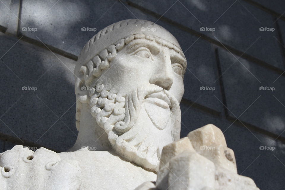 sunlight Shadow on a statue face