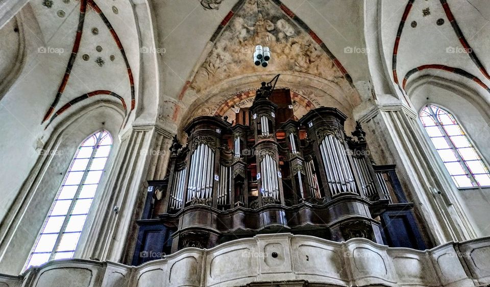 Old organ. (Catholic Church, Lithuania, July, 2019).