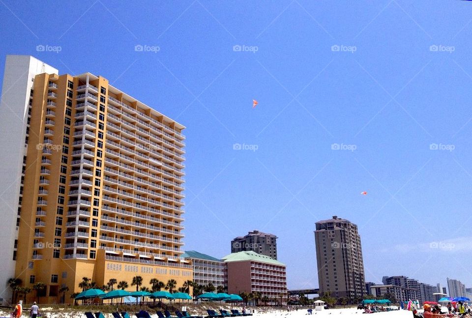 Buildings on beach