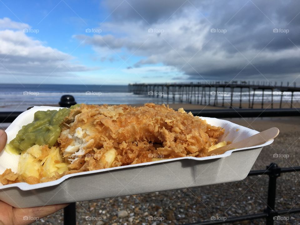 Fish chips and mushy peas at the seaside ... 