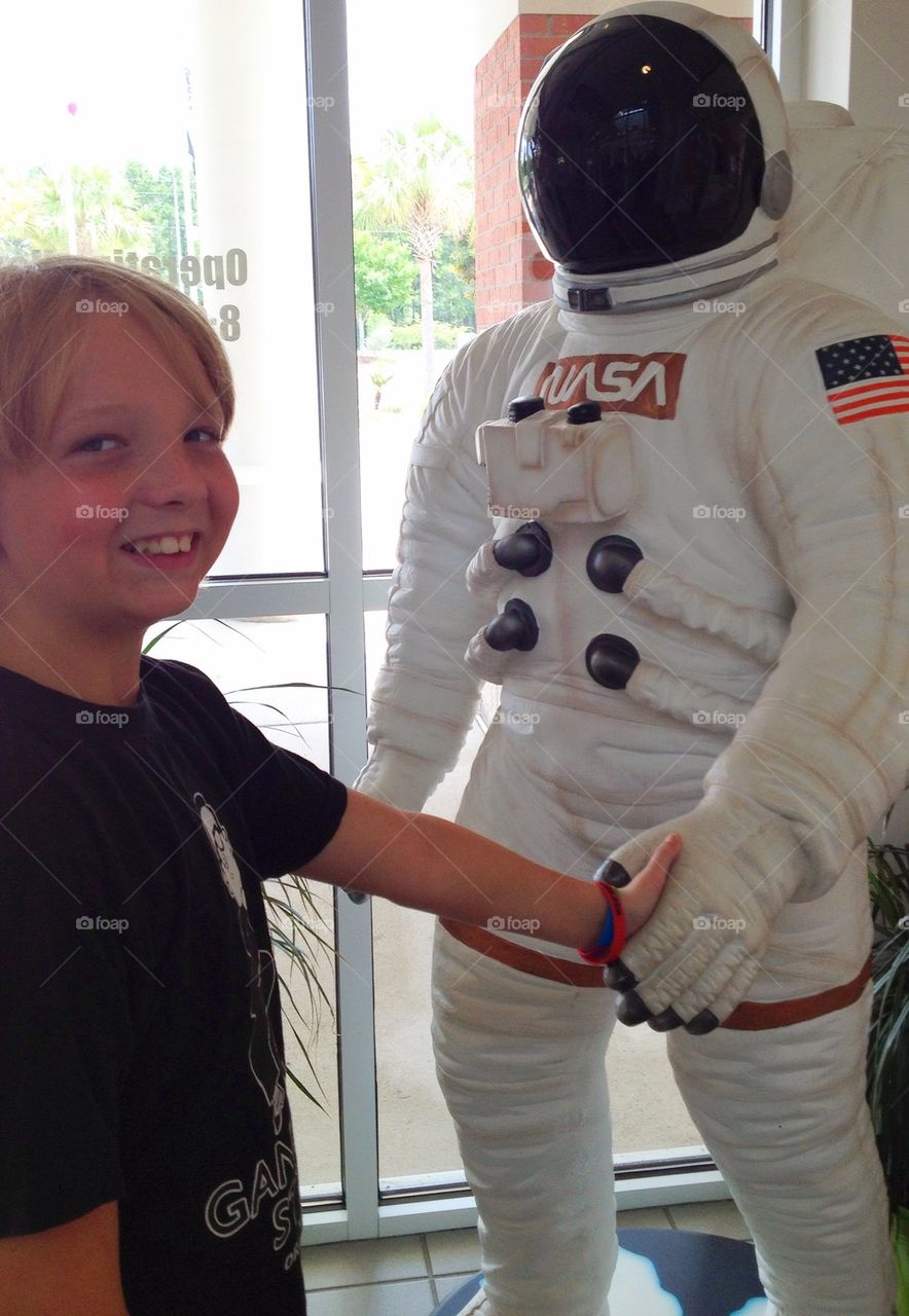 Shaking hands with astronaut 