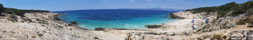 panorama of Proizd Island off the coast of Korcula in Croatia