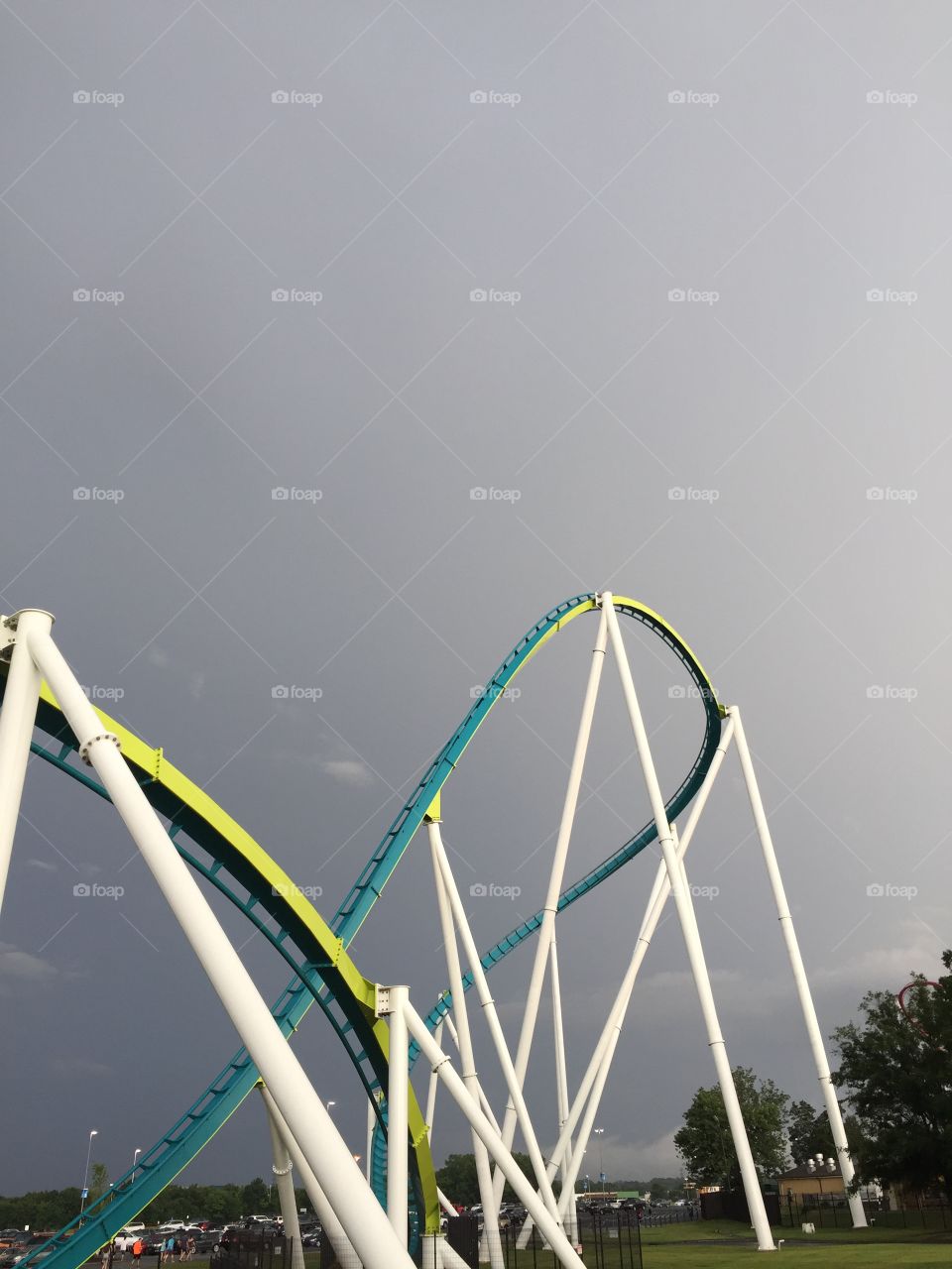 Roller Coaster and Cloudy Skies