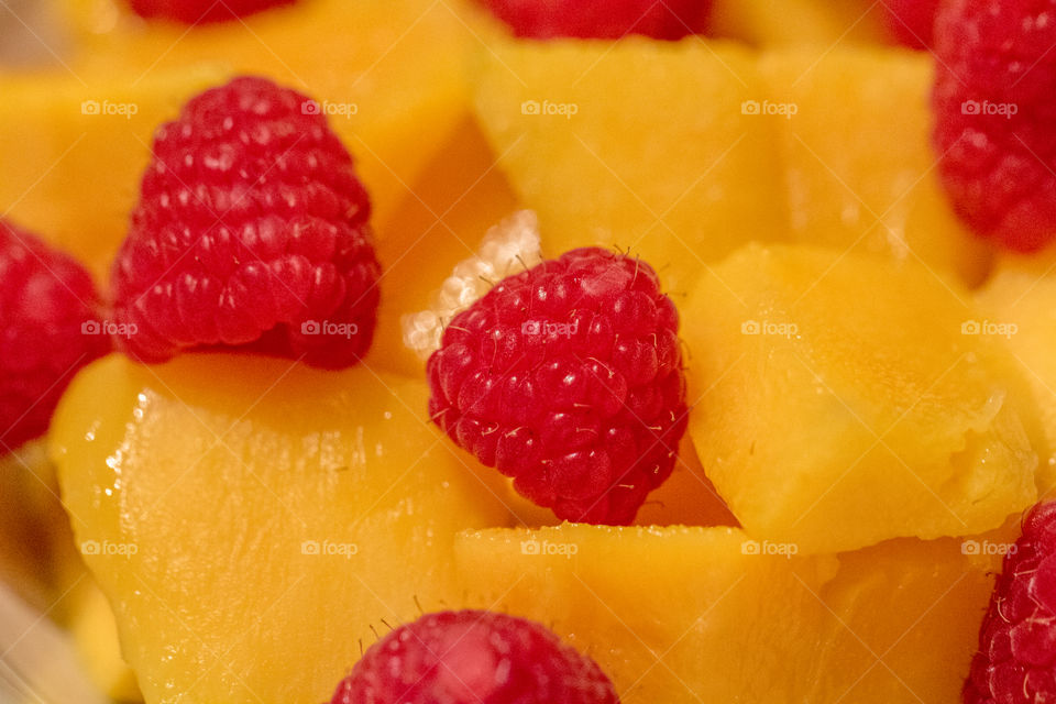 Close-up of raspberries