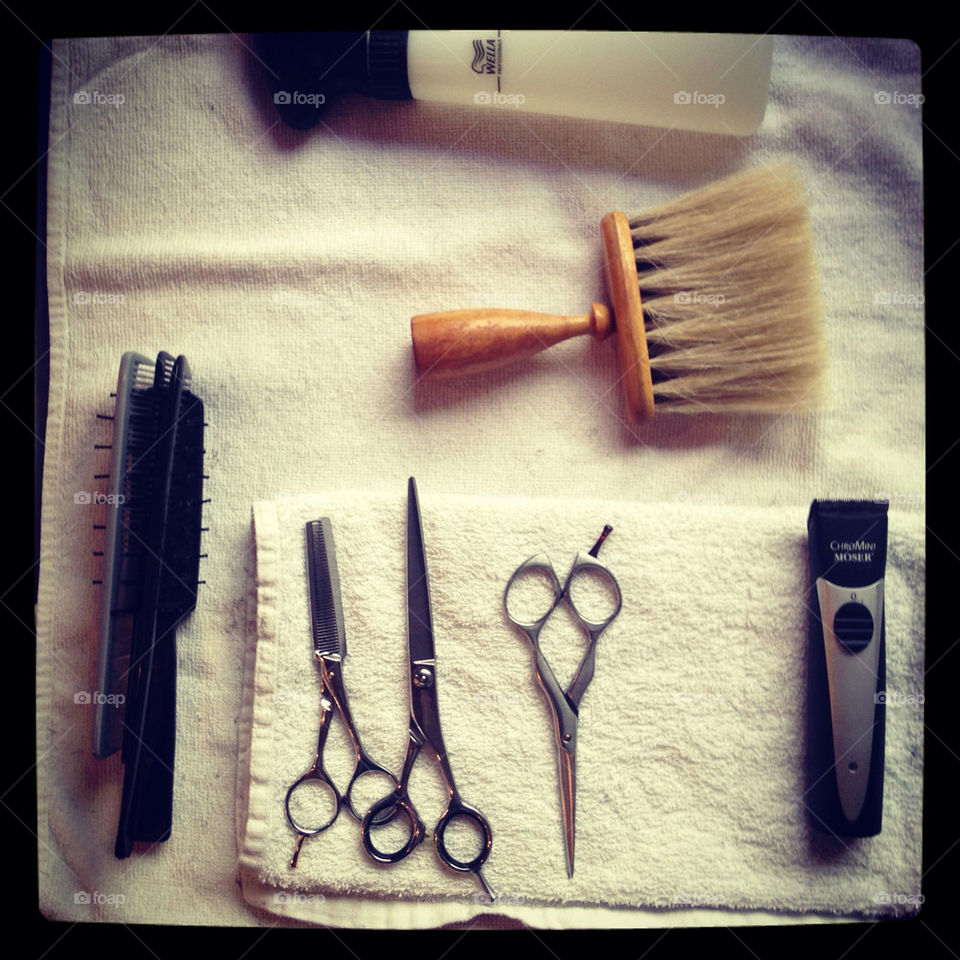 brush barber scissors shaving by lager
