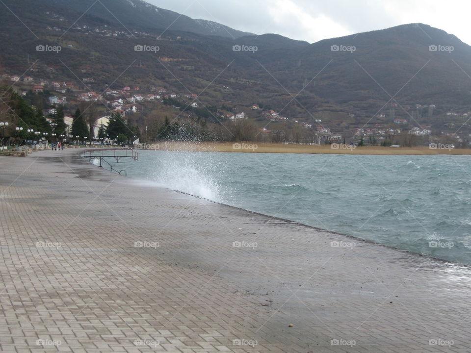 ohrid town on ohrid lake