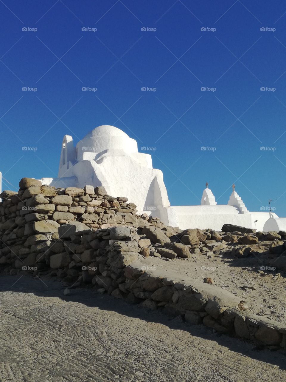 Greek church in Mykonos, Greece