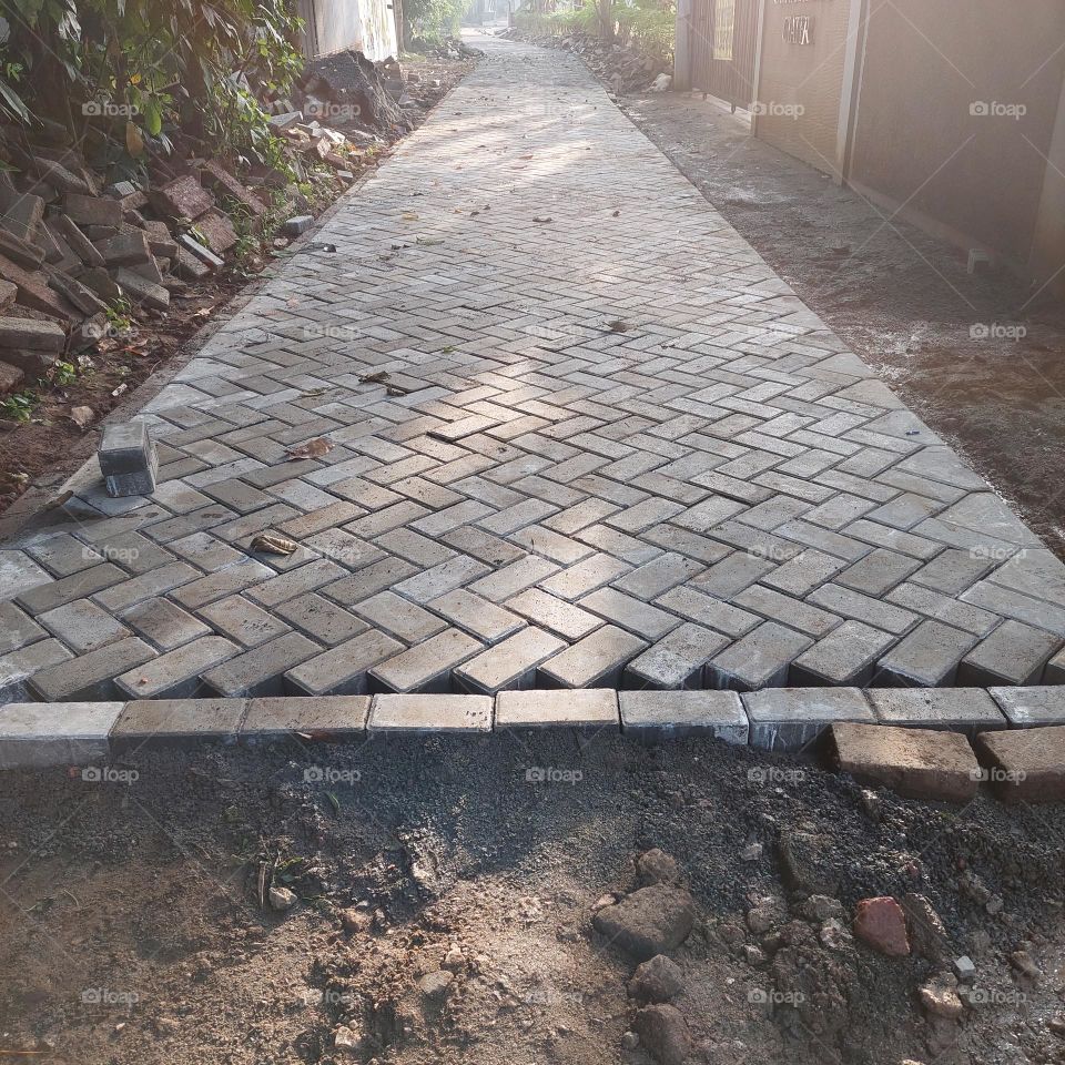 the roads in the village are being built