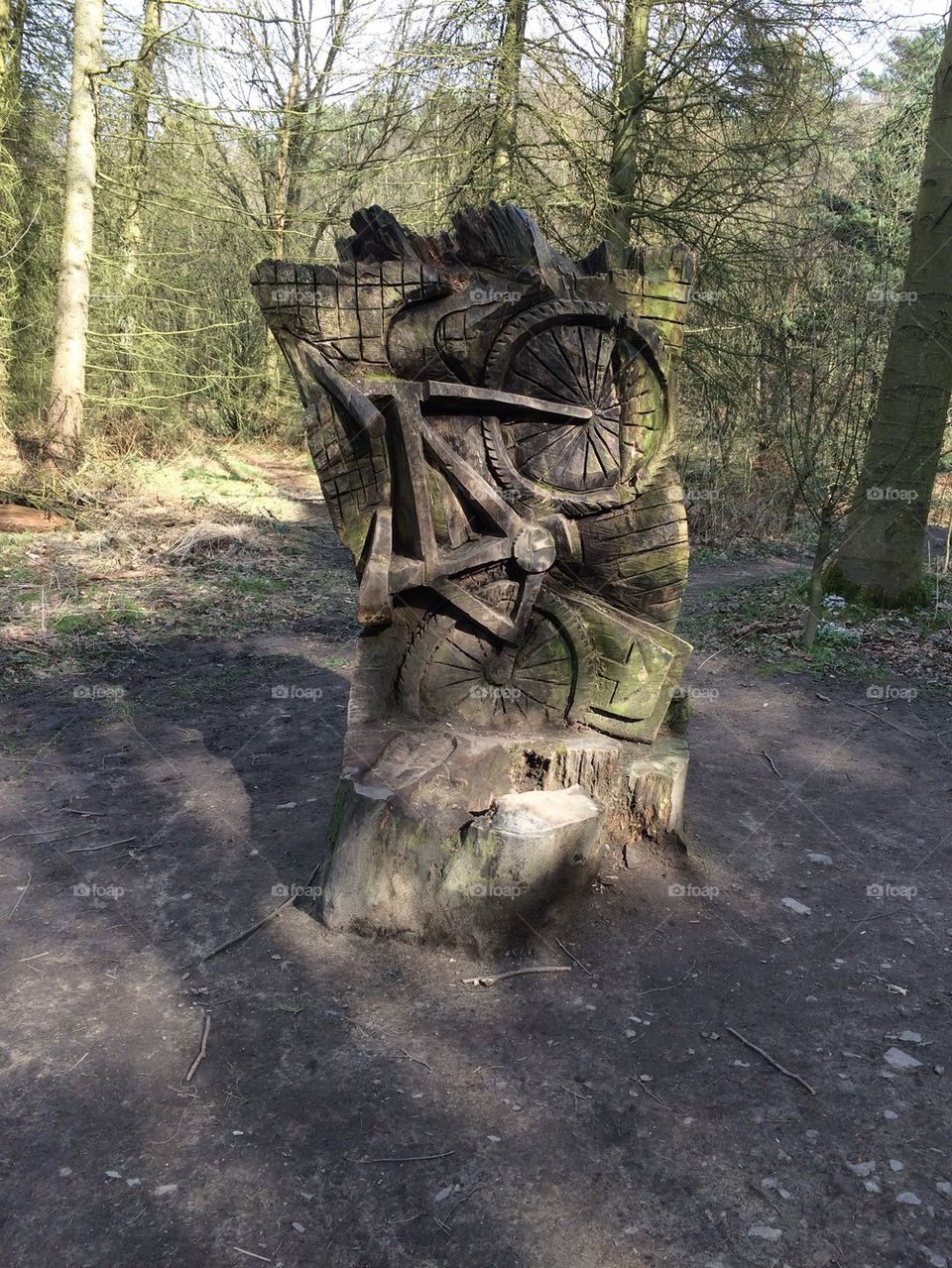 Wood carving on a tree stump