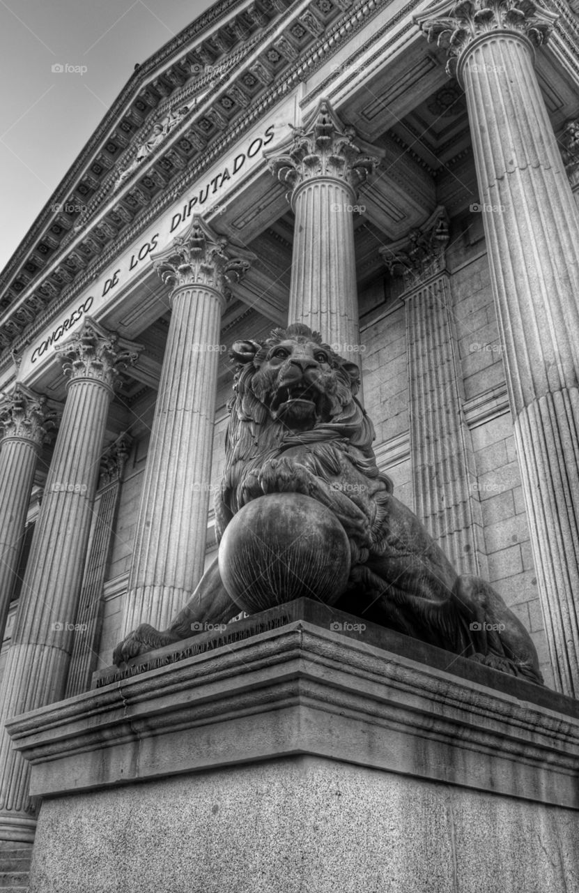 Congress of Deputies. Building of the Congress of Deputies, Madrid, Spain.