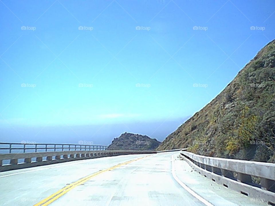 Wide open road mid-day