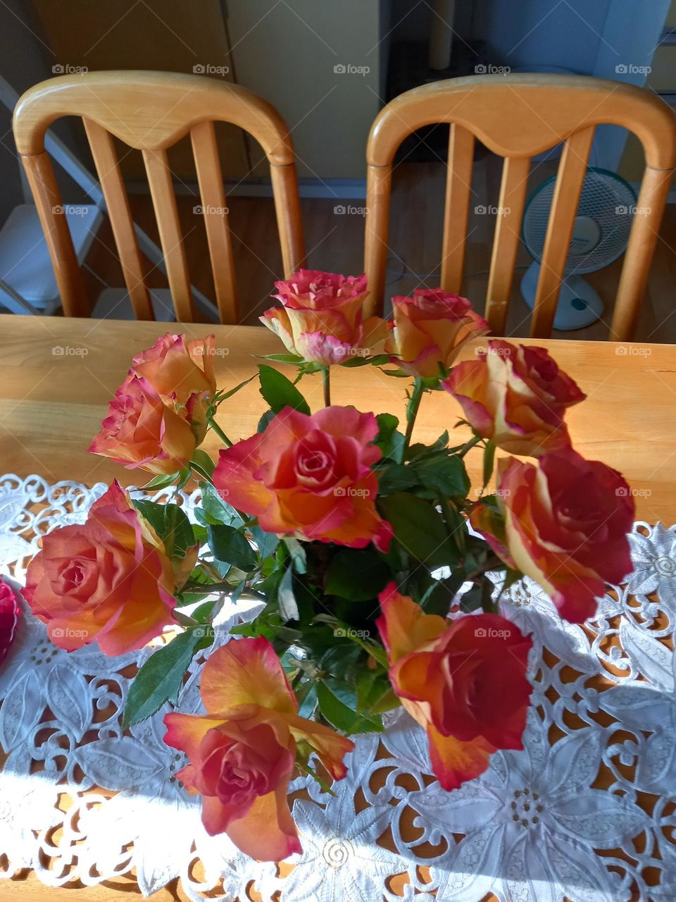 roses in a vase