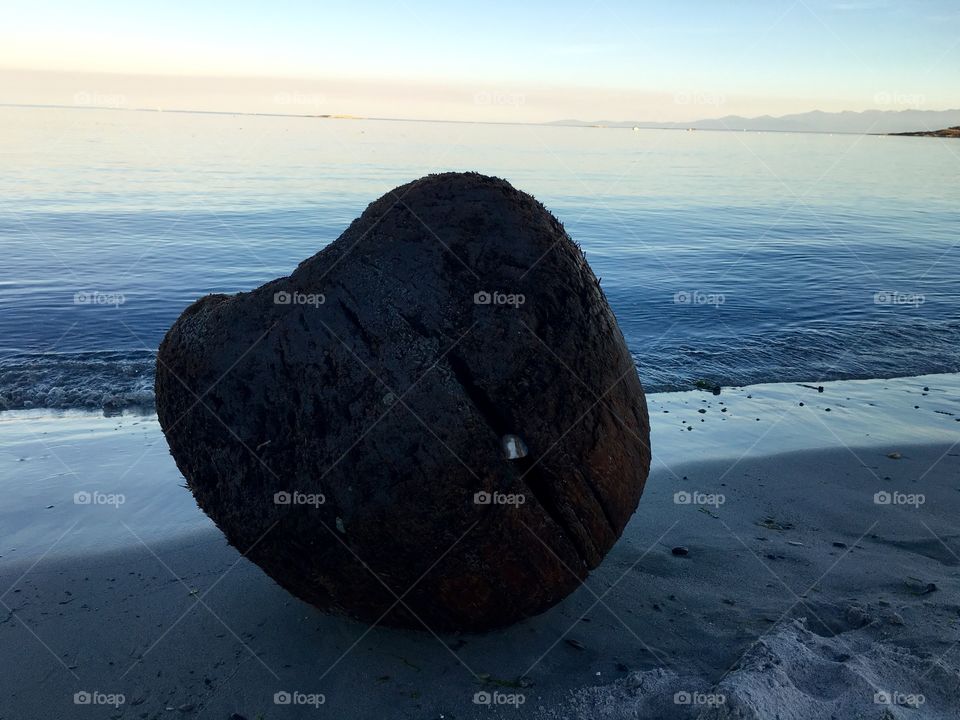 View of rock against sea