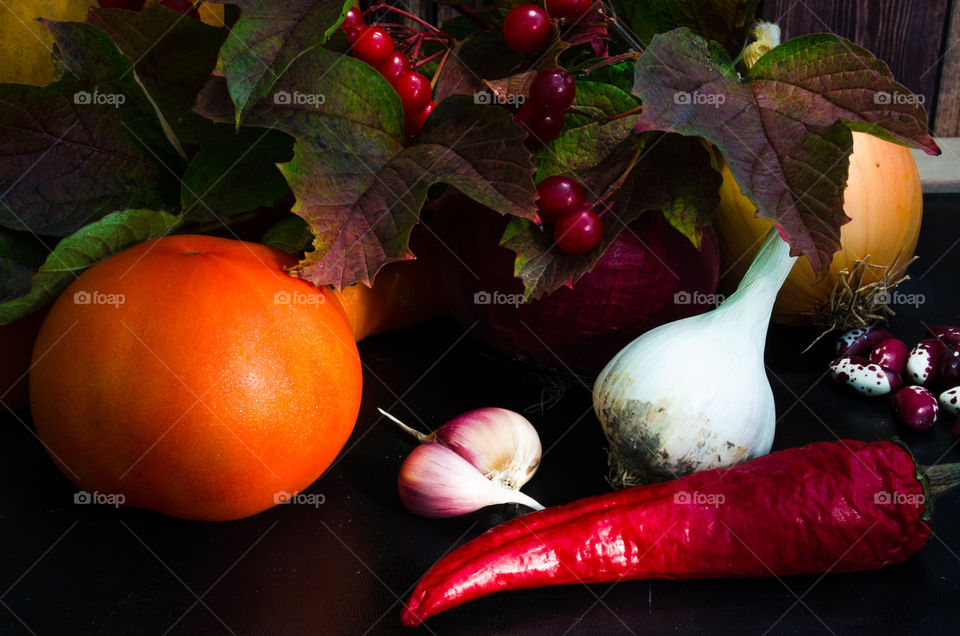 still life with vegetables